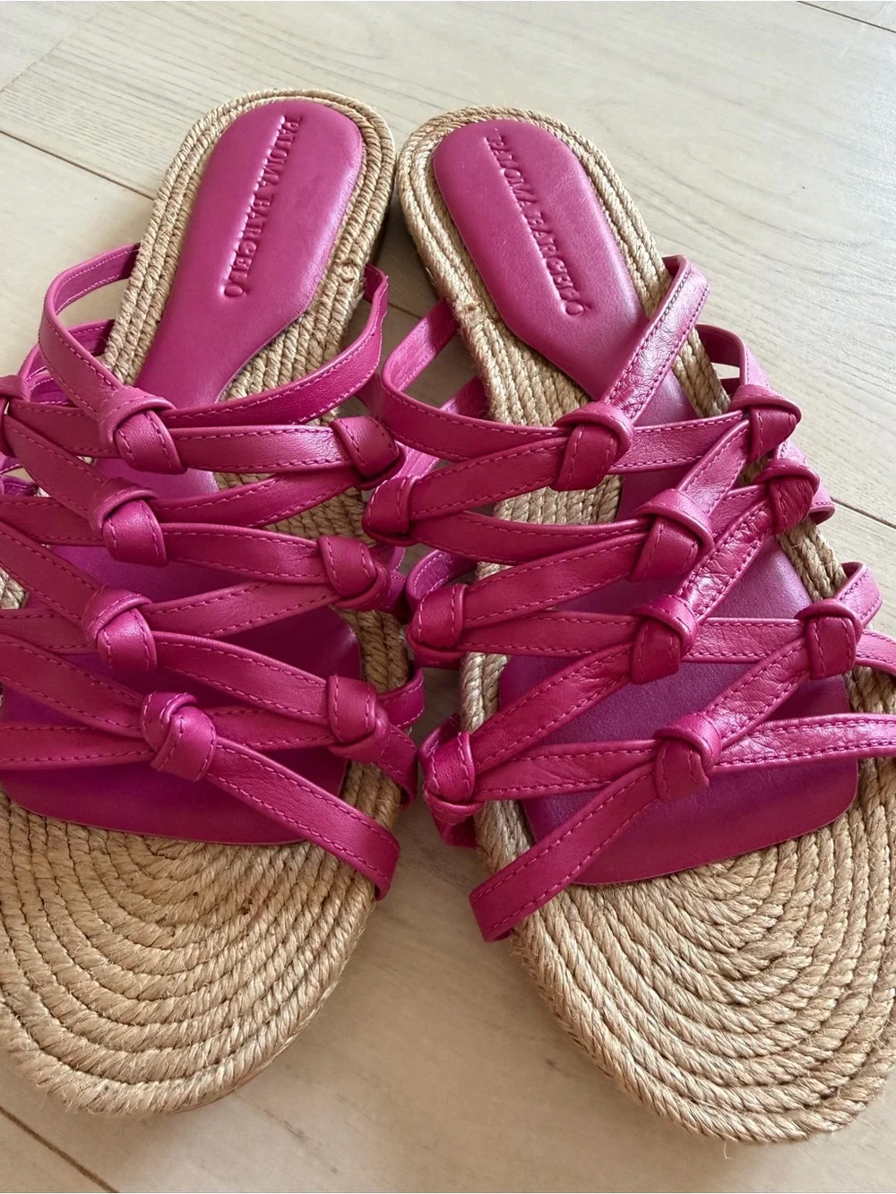 Paloma Barcelo Pink Knotted Strap Slide Sandals 37